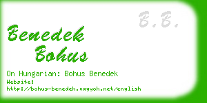 benedek bohus business card